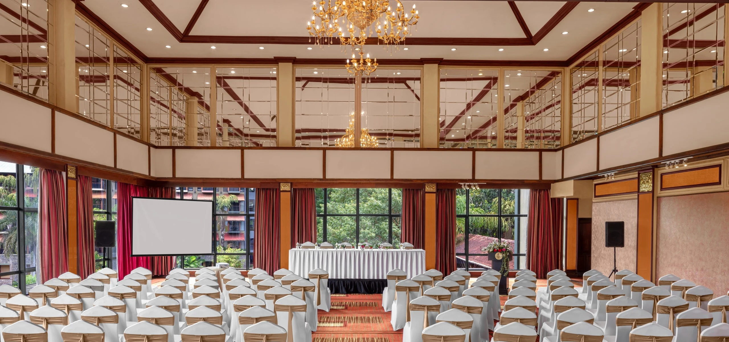 Earl’s Regency conference suite in theatre style