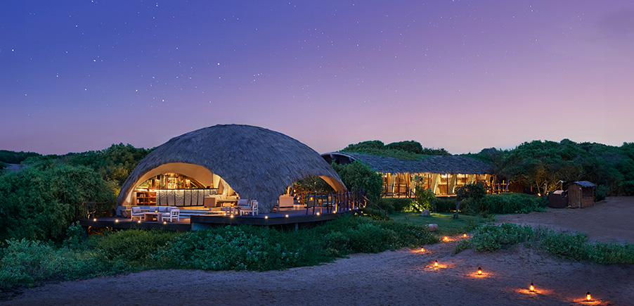 Exclusive luxury safari lodge with modern architecture