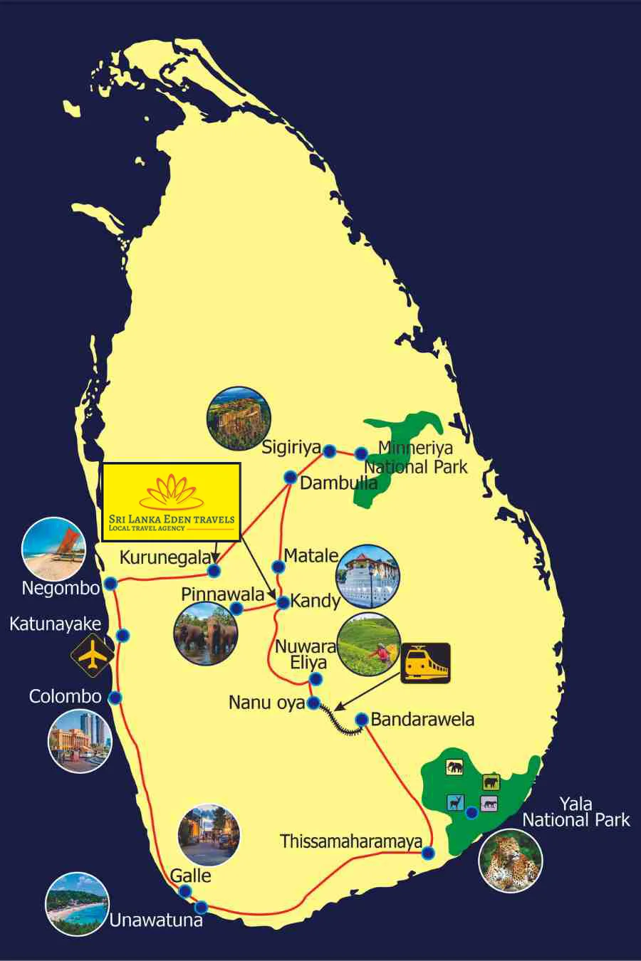 Sri Lanka Tour Map