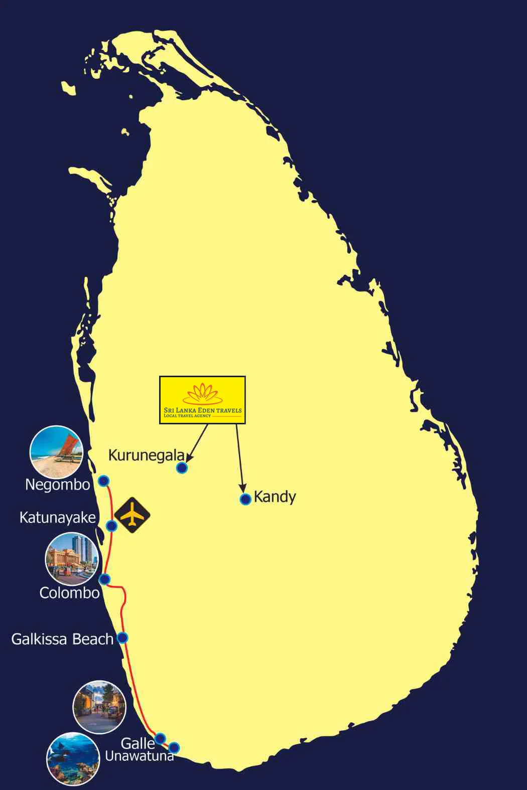 Sri Lanka Tour Map