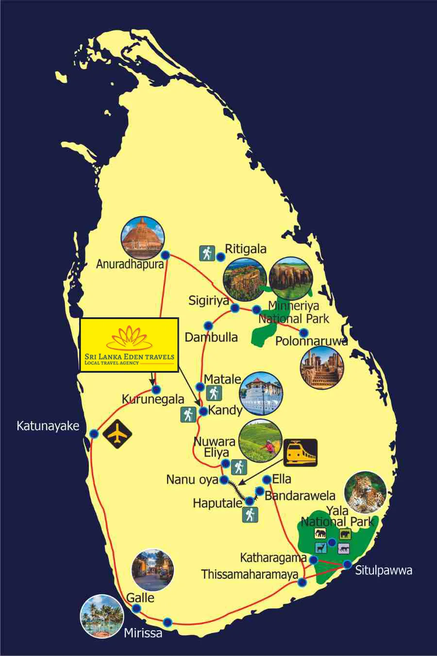 Sri Lanka Tour Map