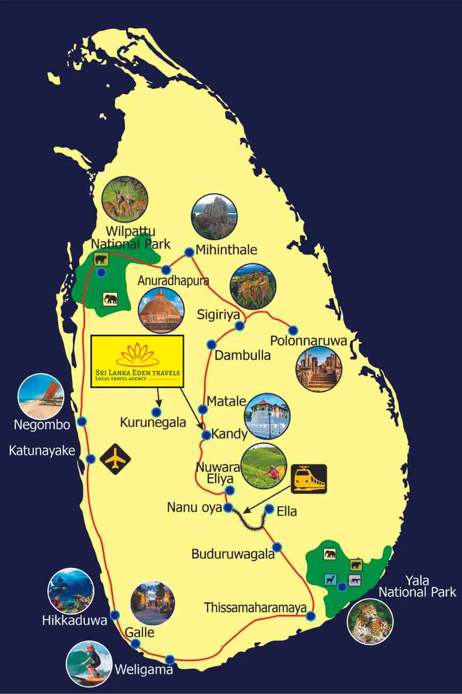 Sri Lanka Tour Map