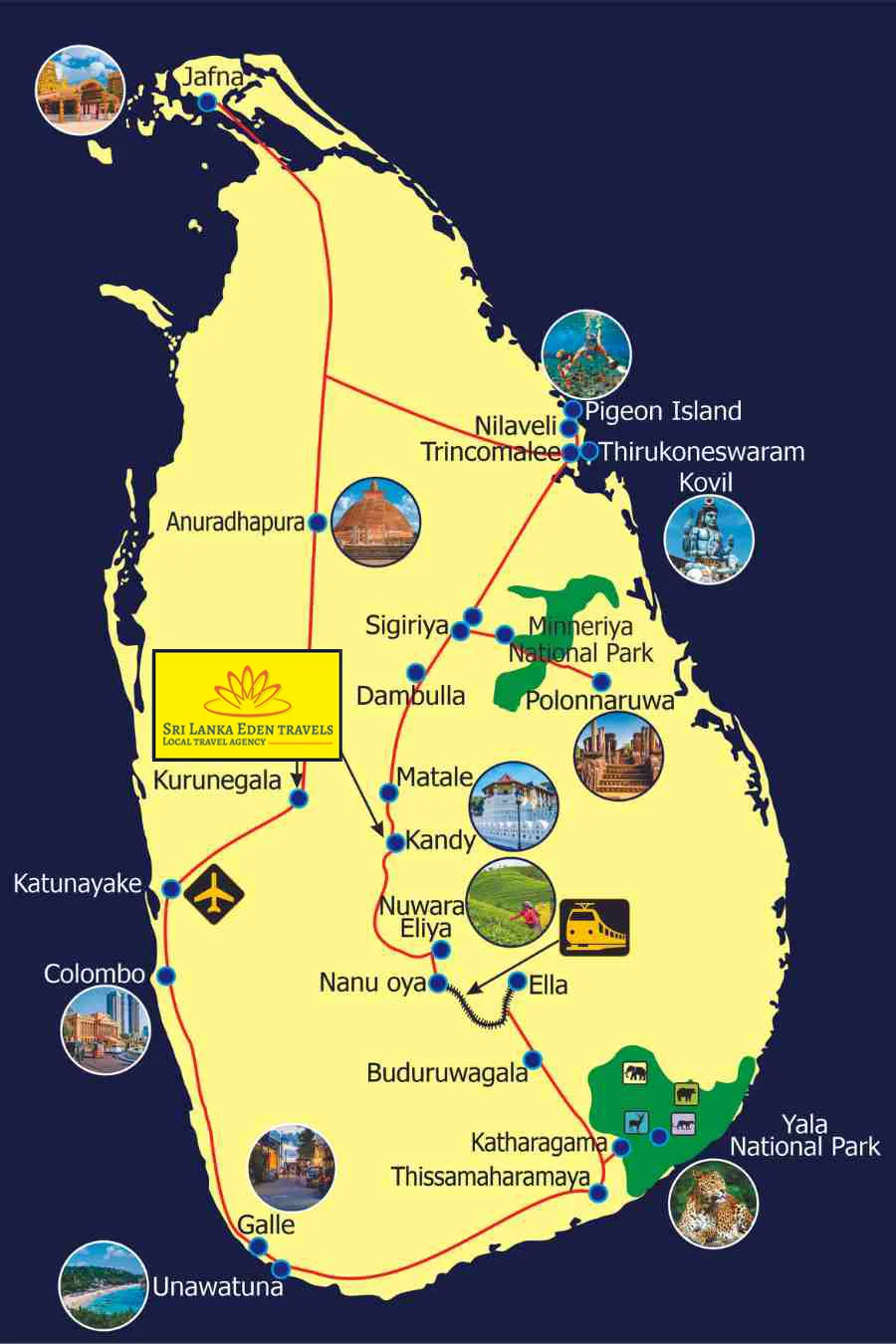 Sri Lanka Tour Map