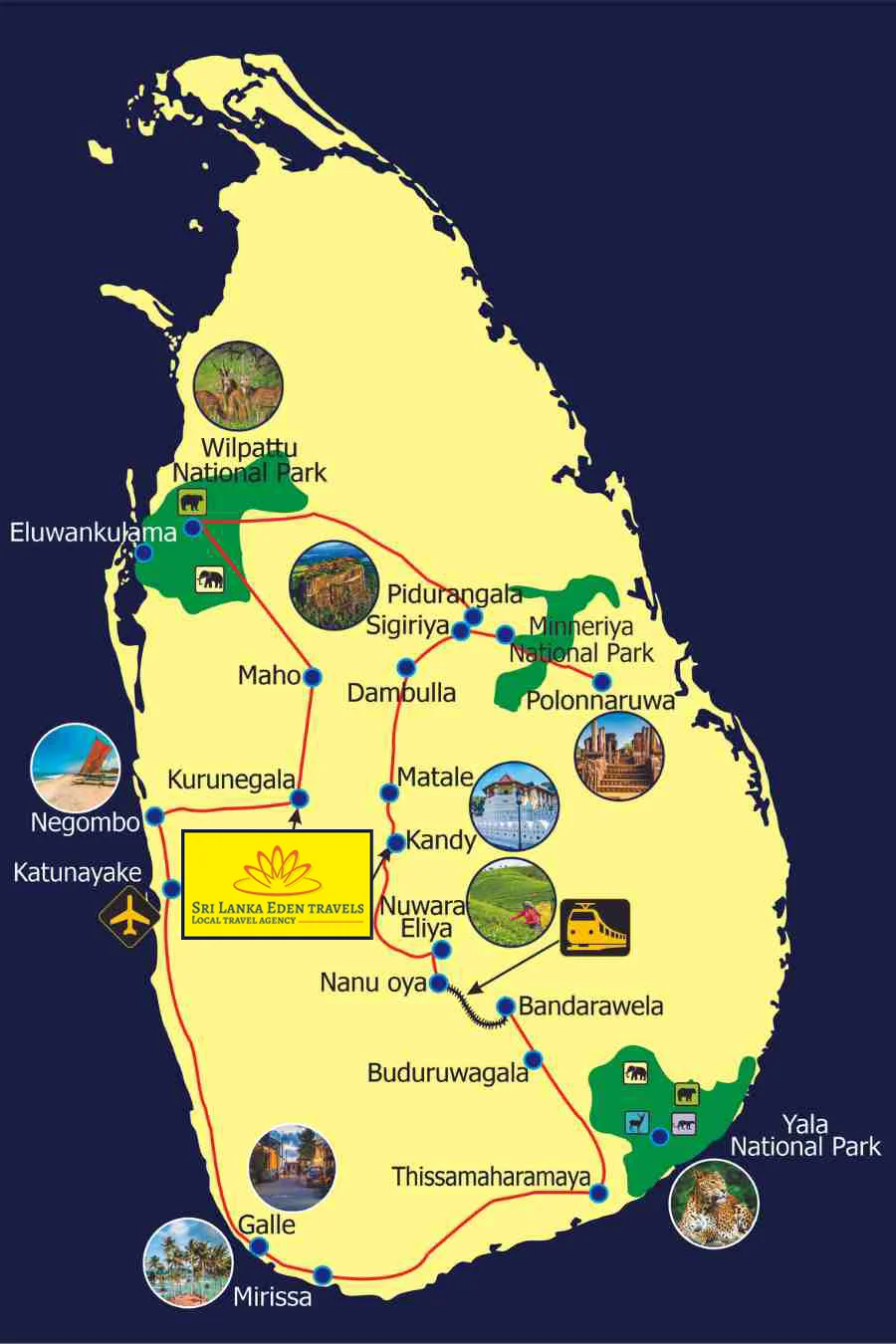 Sri Lanka Tour Map