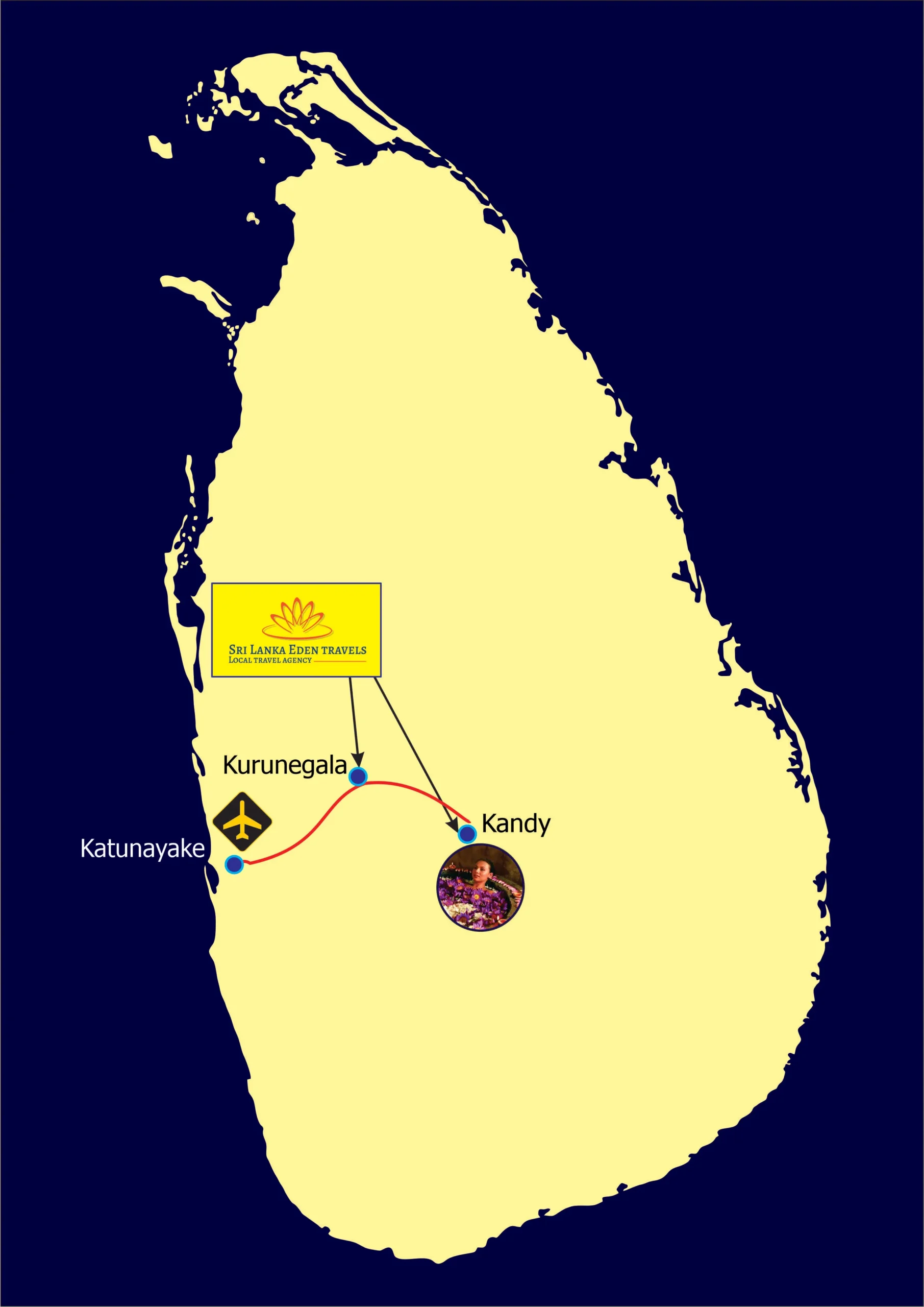 Sri Lanka Tour Map
