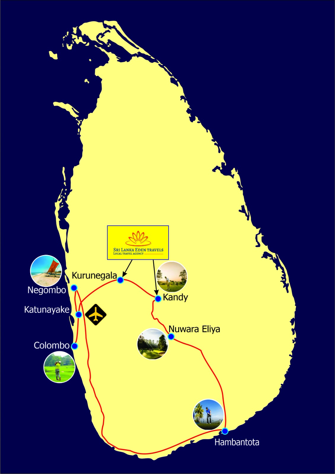 Sri Lanka Tour Map