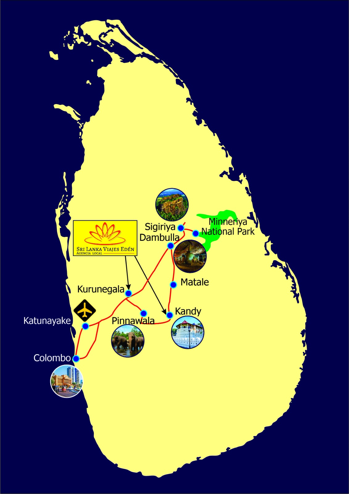 Sri Lanka Tour Map