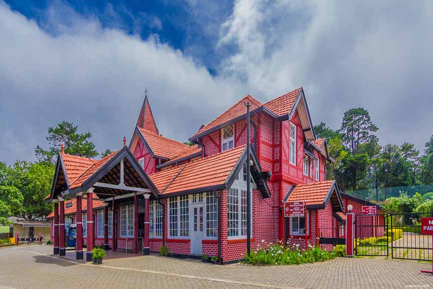 Nuwara Eliya post office colonial red brick building in Sri Lanka