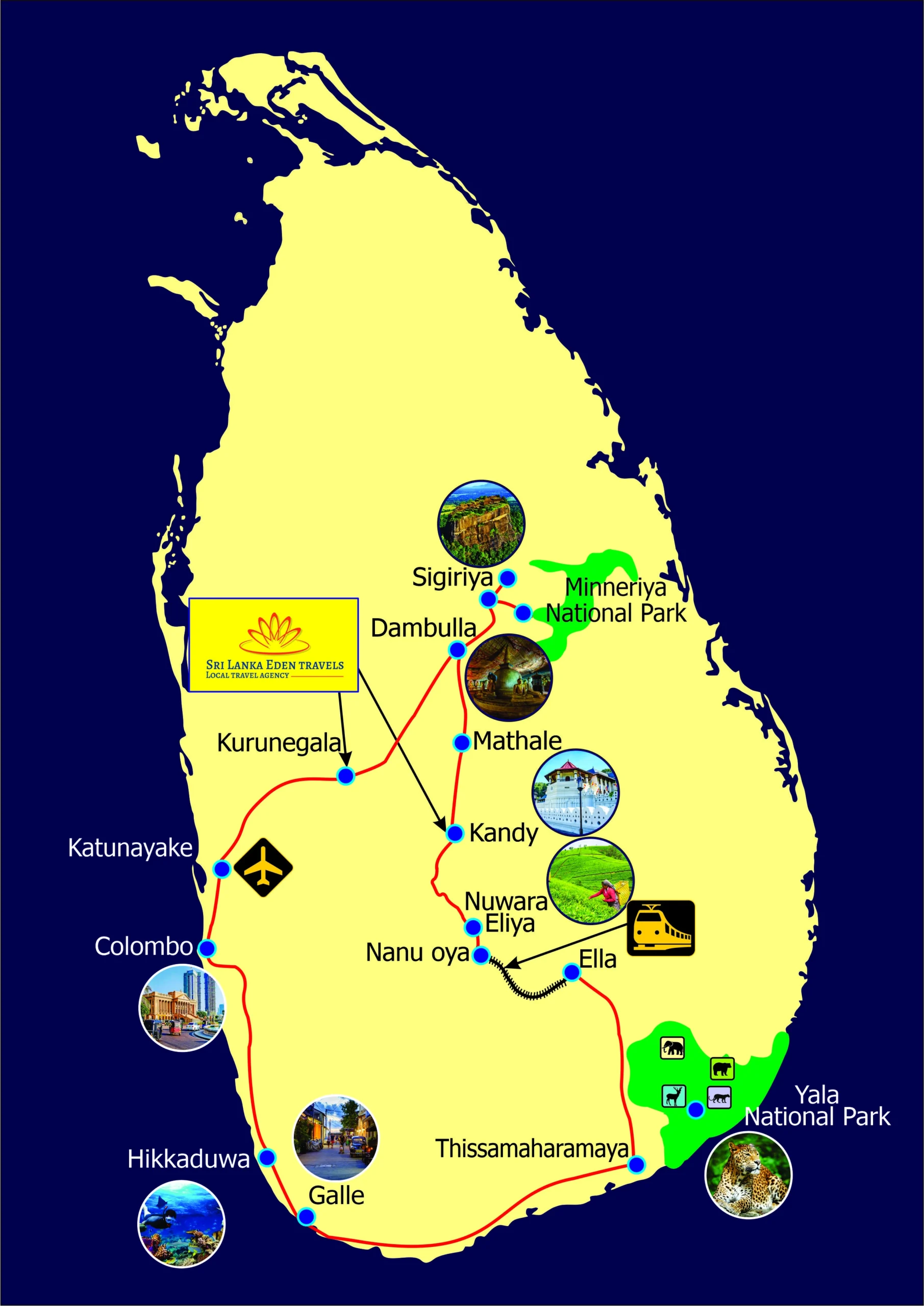 Sri Lanka Tour Map