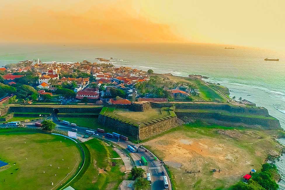 Galle Lighthouse beside the historic ramparts of Galle Fort Sri Lanka