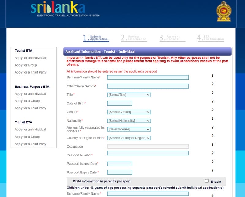 International passport and online visa approval document for visa and passport requirements for Sri Lanka