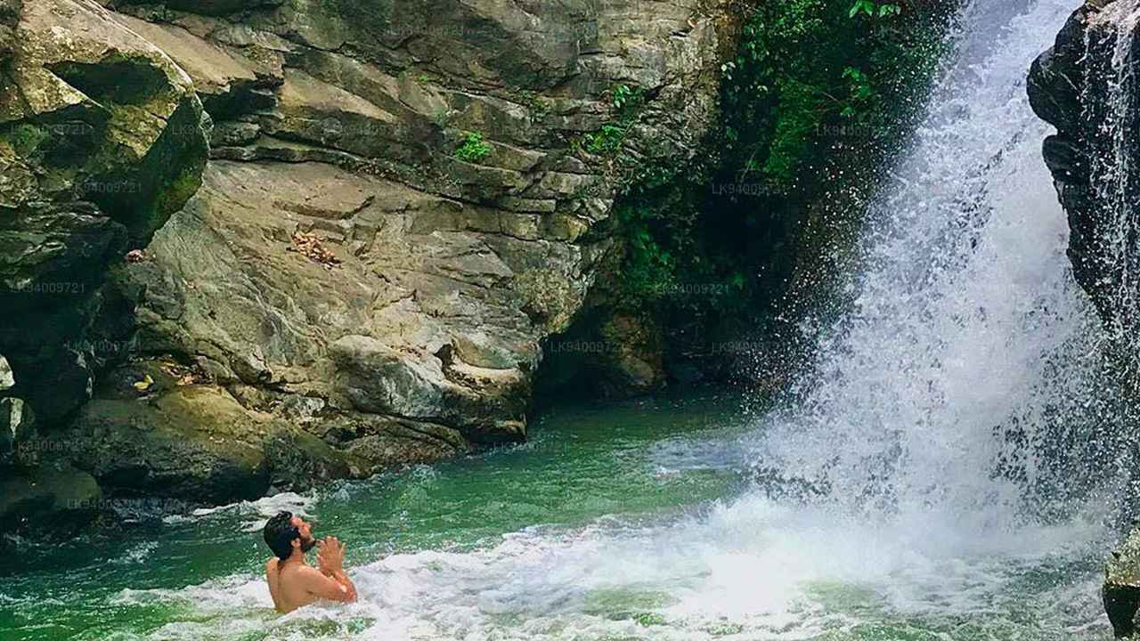 Ravana Falls cascading down rocks in Ella on the Hill Country